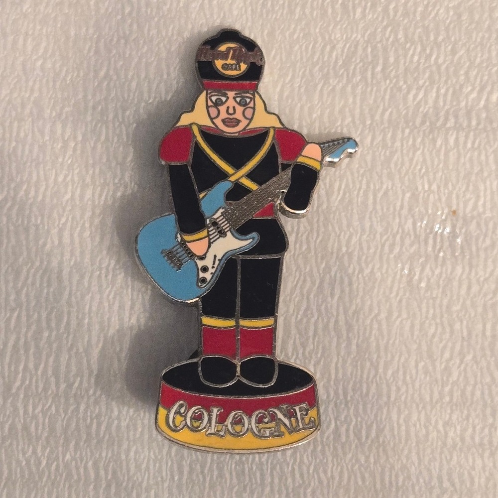 Hard Rock Cafe Cologne Carnival Guard Nutcracker Guitar Vintage Lapel Pin